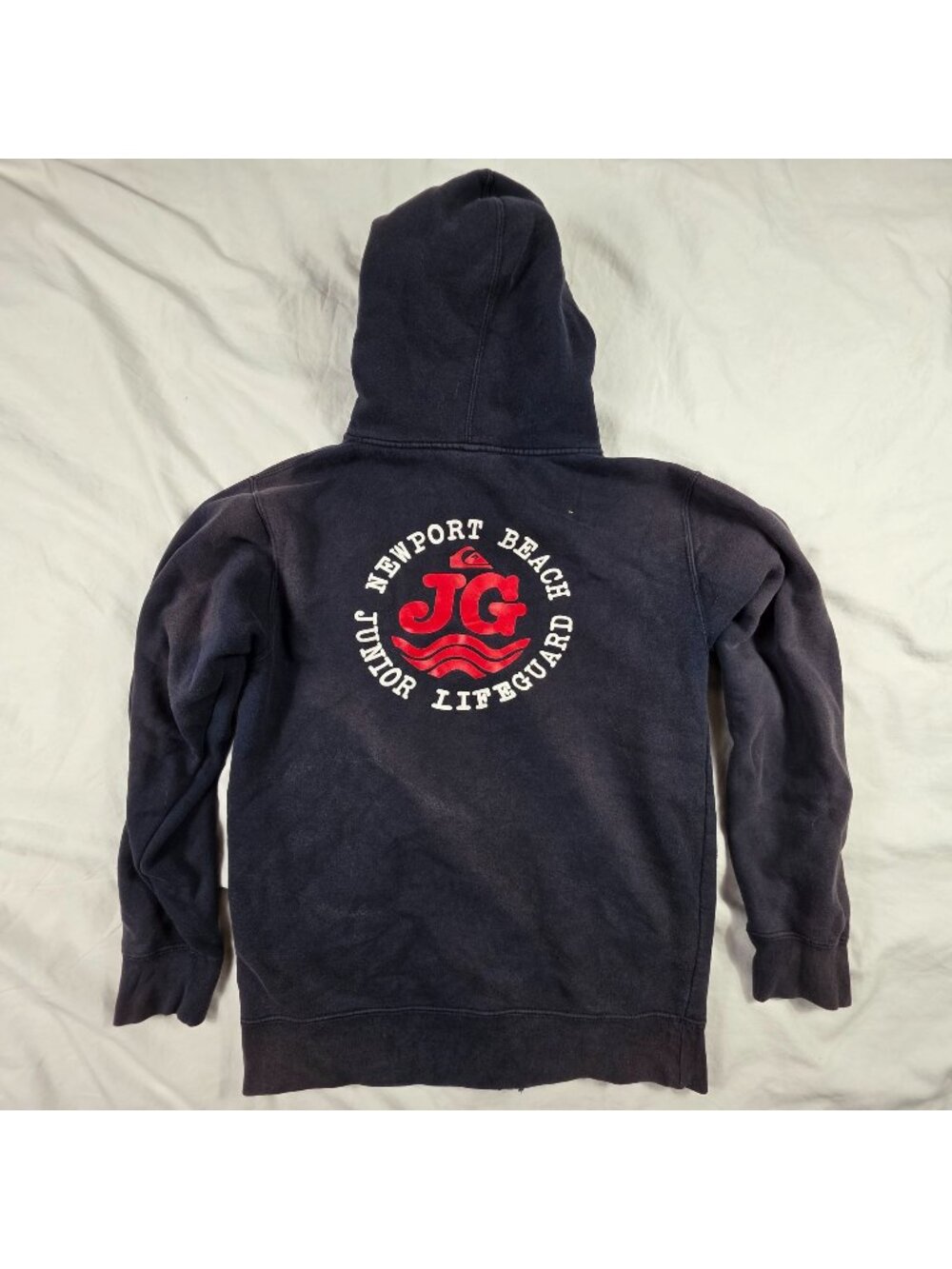 Quiksilver Newport Beach Junior Lifeguard Hoodie Mens Size Small Black Full Zip